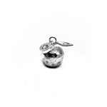 Load image into Gallery viewer, Silver apple charm with star patterns on a white background
