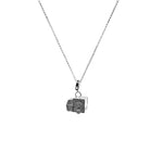 Load image into Gallery viewer, Silver necklace with a pendant on a white background
