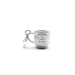 Load image into Gallery viewer, Silver cup charm with 'Le Sans Blague' text on a white background
