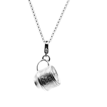 Load image into Gallery viewer, Silver cup pendant on a chain against a white background
