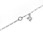 Load image into Gallery viewer, Silver bracelet with a binoculars charm on a white background
