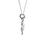 Load image into Gallery viewer, Silver seahorse pendant on a chain against a white background
