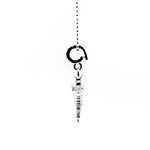 Load image into Gallery viewer, Silver charm with a snap shut clasp on a white background
